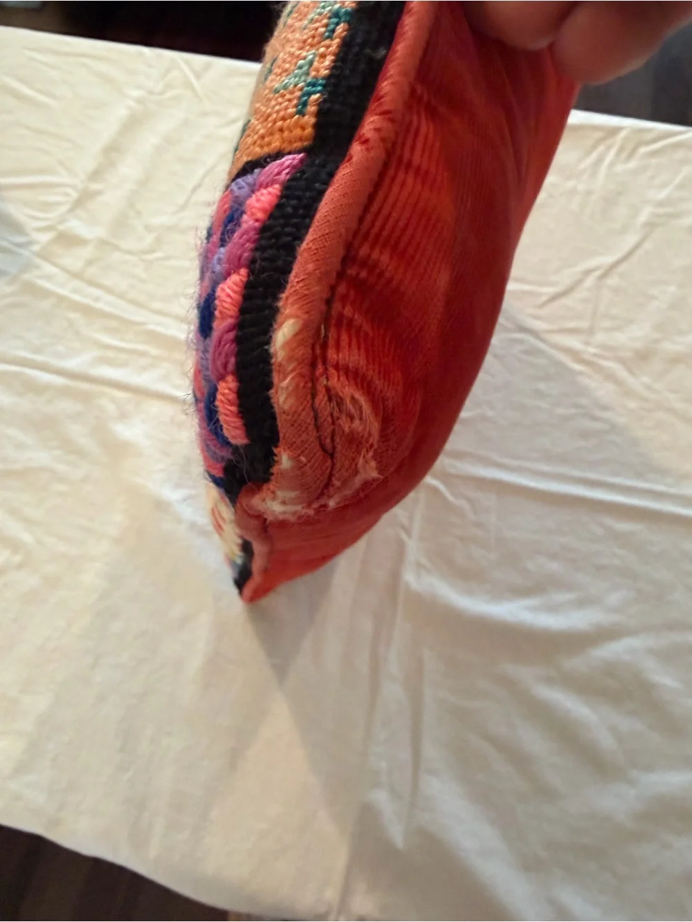 Vintage Colorful Patchwork hand stitched Pillow - Multicolor